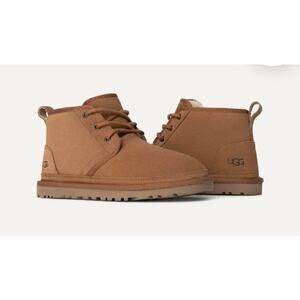 UGG “Neumel" Women’s Suede/Shearling Shoe - Lace-Up Chukka Boot in Chestnut US 8